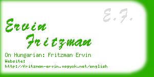 ervin fritzman business card